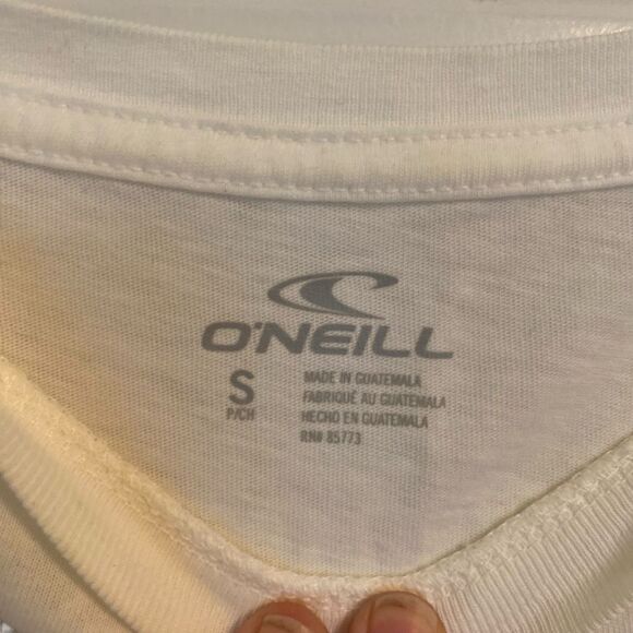 O’Neill Cream Retro Boxy Crop Top Costal Yellow Wolkswagon Print Tee Size Small - Picture 3 of 5